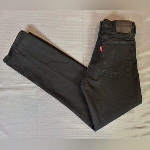 Levi’s Wedgie Straight Jeans Women 26x30 Black High Rise Denim Pants